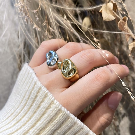 2602RG0742 / Opening asymmetry craft ring （Gold）
