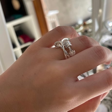 2410RG0534 / Many ring cross line ring（Silver）