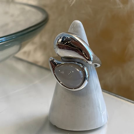 2405RG0463 / Drop open stone ring（Silver）