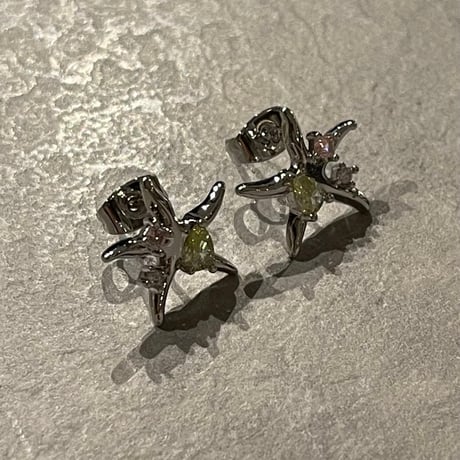 2412PR0737 / Star motif stone Pierce（Silver）