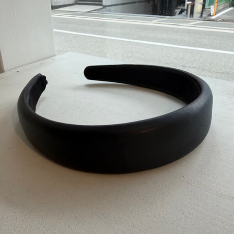 2606HA0091(S)/ Fake Leather Simple Headband（Black）