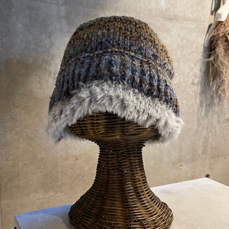 2601HW058(S) / Gradation Stripe Knit Bucket Hat（Khaki）