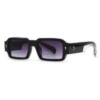 【 Select 】Vintage Square Rivets Sunglasses (Black/Gradation）