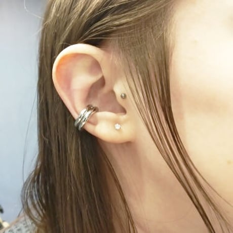 Simple Metal Cartilage Earcuff （Gold/Medium） / EC068B