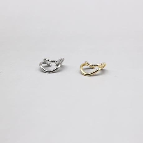 Metal Geometry Double Line  Earcuff （Gold） / EC076