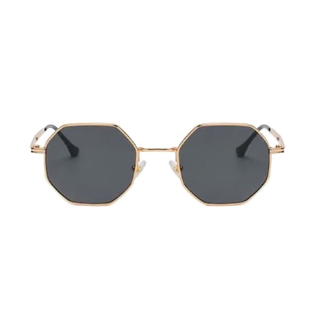 【 Select 】Polygon metal frame Sunglasses ( Gold / Black )