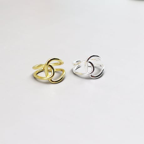 Overlap Double Line Open Ring（Gold） /  2111-RG144