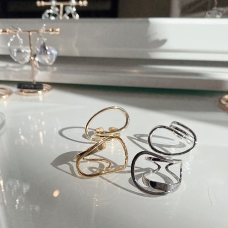 Metal  Side Twisted  ring  （Silver）   /  2201_RG0162