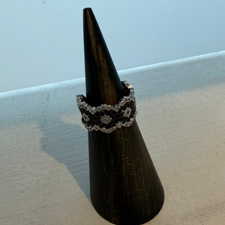 2605RG0793 / See-through stone ring（Silver/Black）