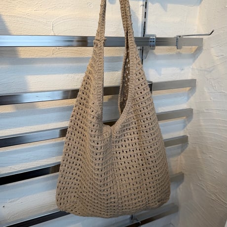 2606BG053(S) / Crochet Mesh Tote Bag (Beige)