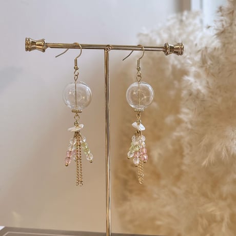2306PR0577 / Glass bubble beads shower Pierce（Clear）