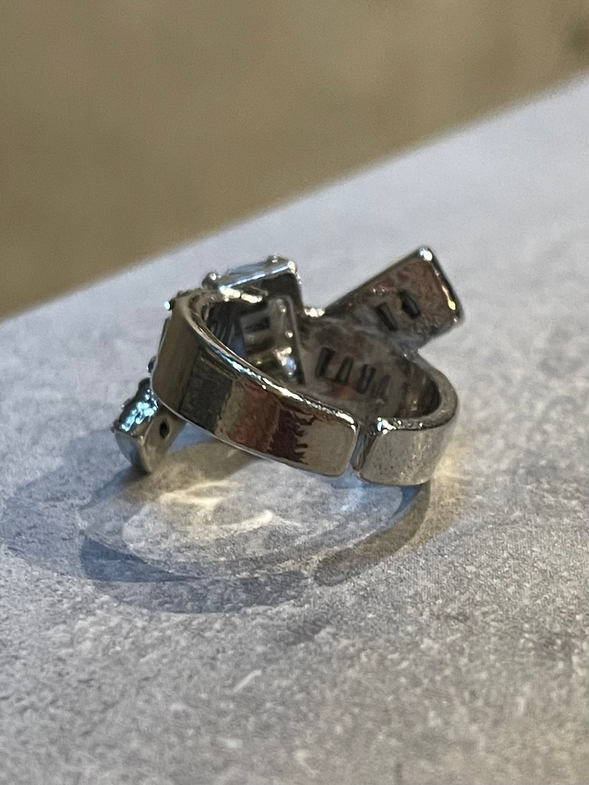 りーすりんぐ様　お取引用 2506RG0664 / square stone line ring #Medium（Si