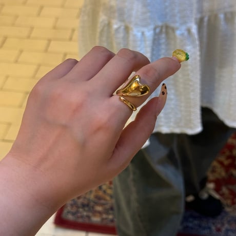2408RG0505 / Wave Heart Design ring（Gold）