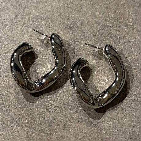 2411PR0731 / Twist metal hoop Pierce（Silver）