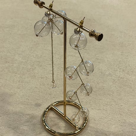 2404PR0707 / bubble ball asymmetrlong pierce （Gold）