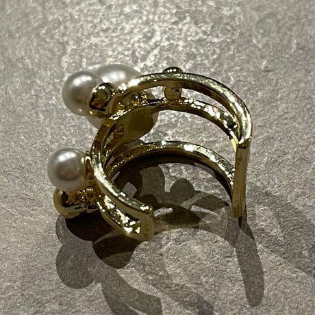 2501RG0560 / Layer line pearl ring（Gold）