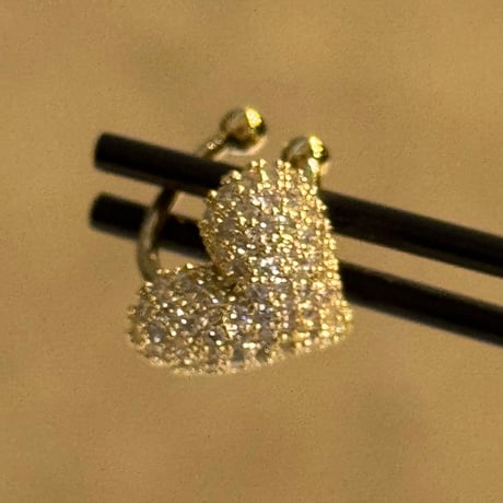 2504EC021 /  mirror ball heart Ear Cuff（Gold）