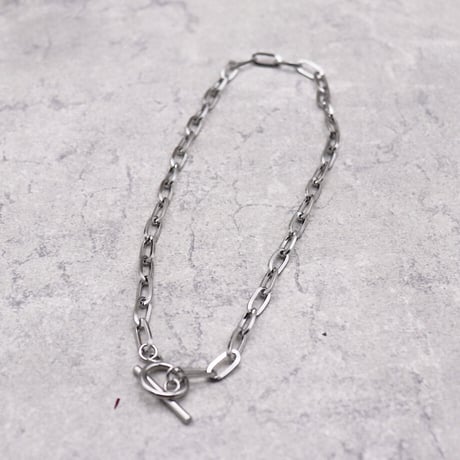 Mantel Alloy oblong Chain Necklace（Silver）/ NC-028