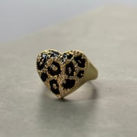 2606RG0805 / Leopard heart ring（Gold）