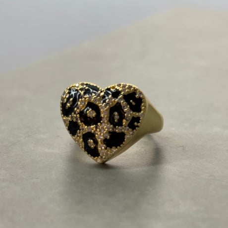 2606RG0805 / Leopard heart ring（Gold）