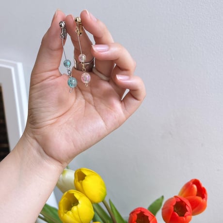 Mini Aurora ball Earring（Blue）/ 2205_ER0110