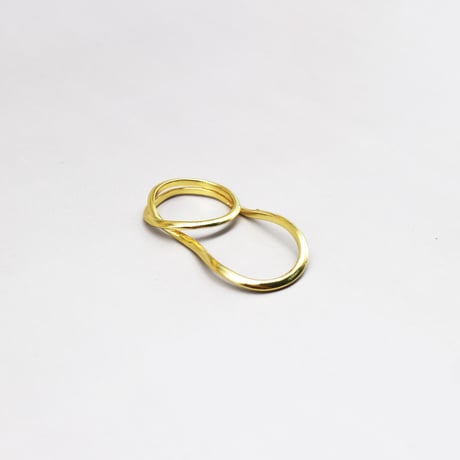 2306RG0297 / Cross Continuous Two-Finger Connected Ring（Gold）