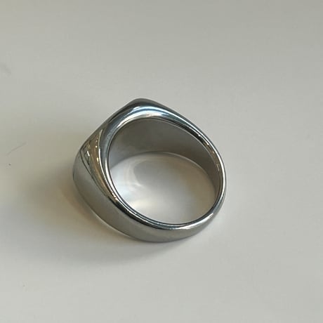 【Select】IM24AC_RG006 / Square stone ring（Silver/Black）