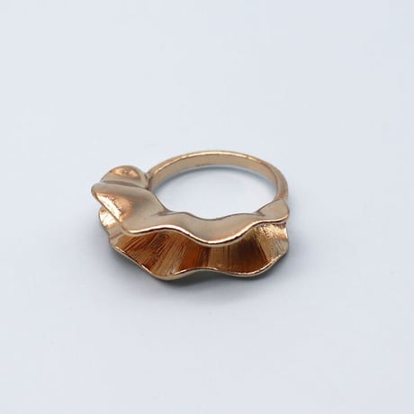 Metal Vintage Open Frill ring （Gold） /  2105-RG085