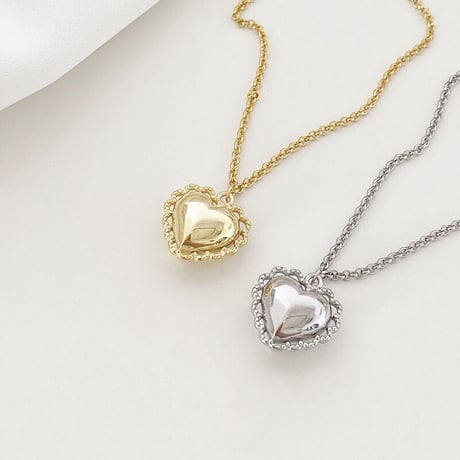 Smooth Lace Love Heart Charm Bracelet（Gold）/ 2111_BR0126