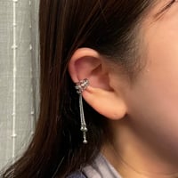 2402EC002 / Layer chain stone line Ear Cuff（Silver）
