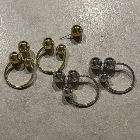 2503PR0759 / Triple ball hoop Pierce（Gold）