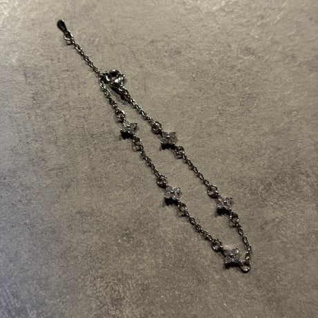 2512BR0115 / Stone Flower chain bracelet（Silver）