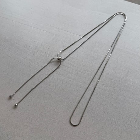 2604NC0385 / Slide choker chain Necklace #02（Silver）