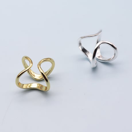 Creative Twisted Wave Geometric ring （Gold） /  2107-RG118