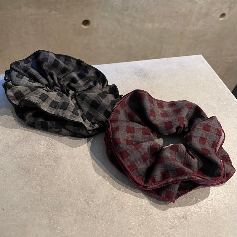 2512HA0077（S）/ Check Frill Hair rubber（Black） |