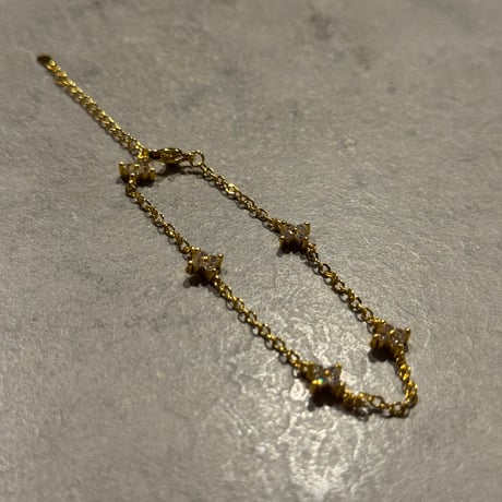 2512BR0115 / Stone Flower chain bracelet（Gold）