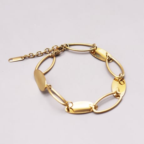 Geometry Oval Hand Chain Bracelet（Gold）/ 2109_BR097