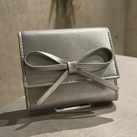 2502GS036(S)/ Ribbon Tri-fold Wallet（Silver)