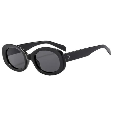【 Select 】Retro Oval Flame Sunglasses (Black/Grey）