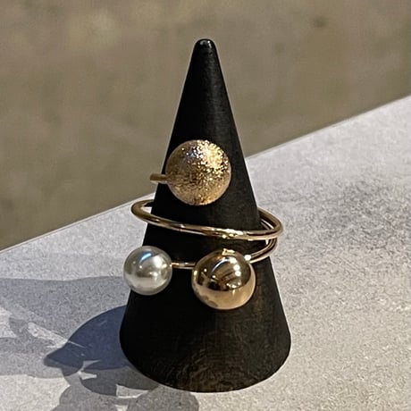 2501RG0564 / Pearl opening metal ball ring（Gold）