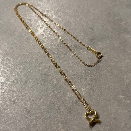 2502NC0288 / Twist mini heart Necklace（Gold）