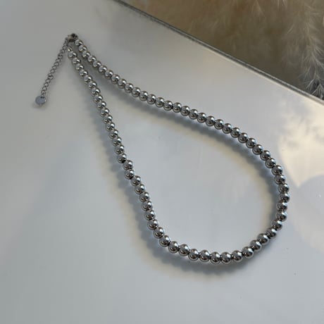 2404NC0243 / Simple ball chain necklace（Silver）