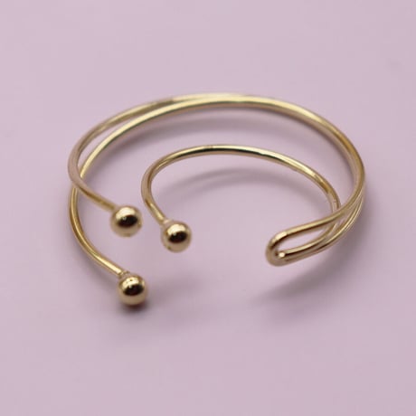 Three layers Circles Twisted Earcuff （Gold） / EC058