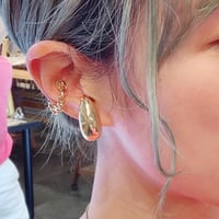 Distortion  Water  Drop  Glossy  Earcuff （Gold） / EC044