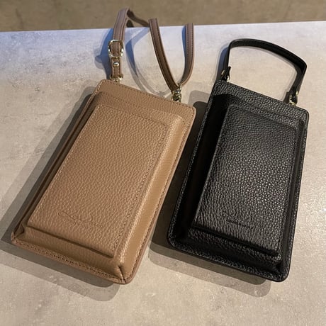 2412GS028（S）/ Genuine leather mulch phone shoulder（Beige）