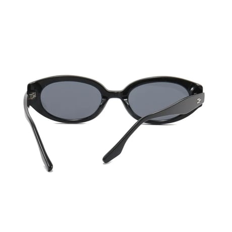 【 Select 】Vintage Retro Oval Design Sunglasses (Black/Grey)