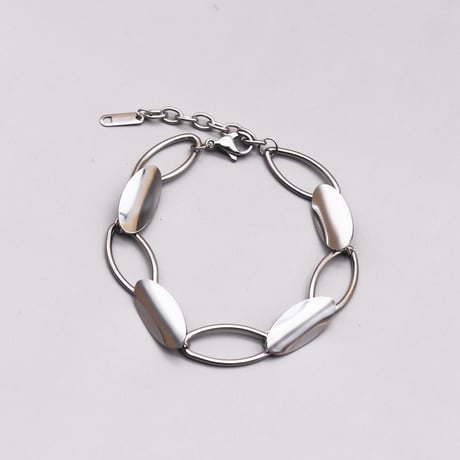 Geometry Oval Hand Chain Bracelet（Silver）/ 2109_BR097