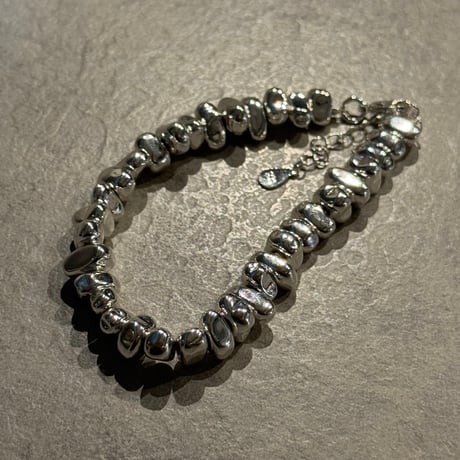 2505BR0086 / Metal beads chain  bracelet（silver）