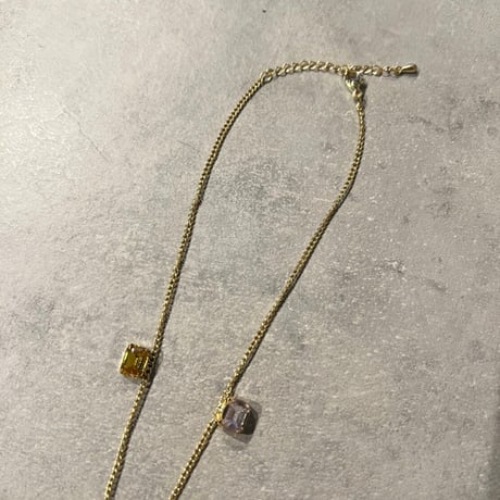 Bijous stone  Necklace（Gold）/ 2110-NC114