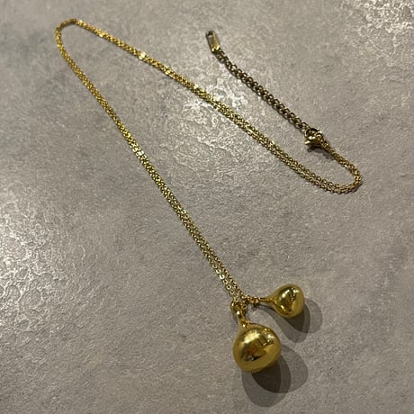 2501NC0284 / Double drop motif Necklace（Gold）